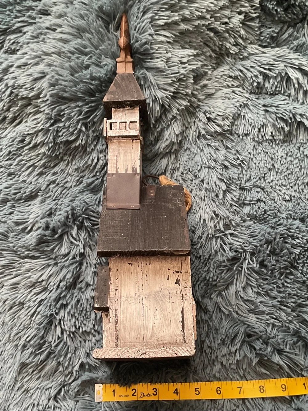 Rustic Wooden Birdhouse Wall Decor in Beige and Brown